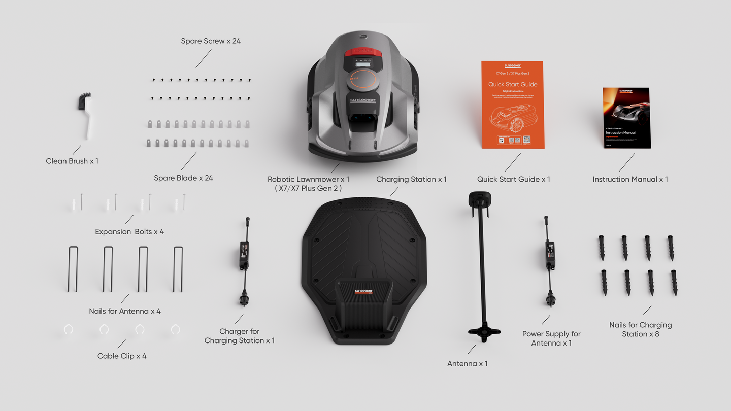 Sunseeker X7 Gen2 box contents and included accessories