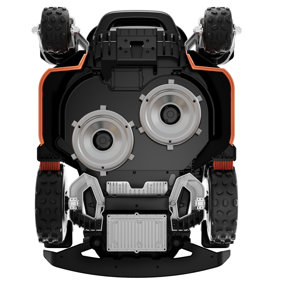 Sunseeker X9 underside showing dual cutting discs
