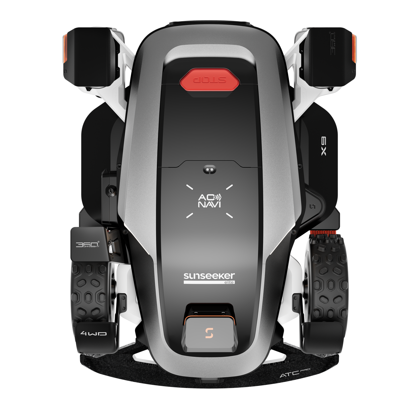 Sunseeker X9 robot lawn mower, top view