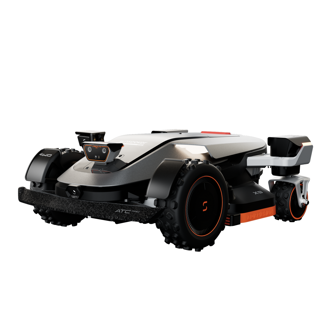 Sunseeker X9+ robot lawn mower, right side view