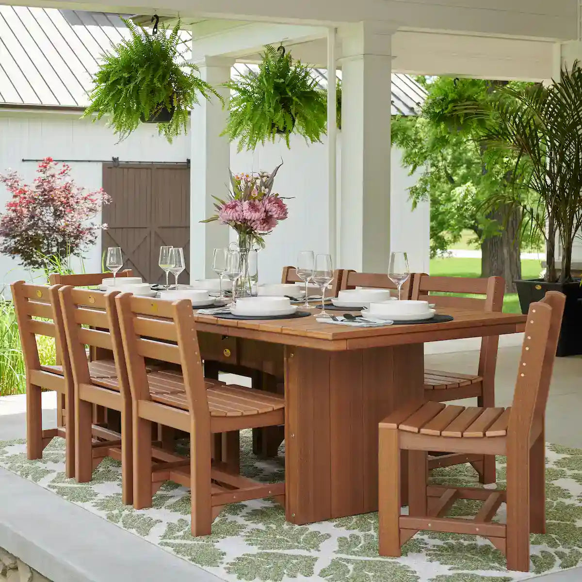 LuxCraft Urban 3' x 8' rectangular poly dining table
