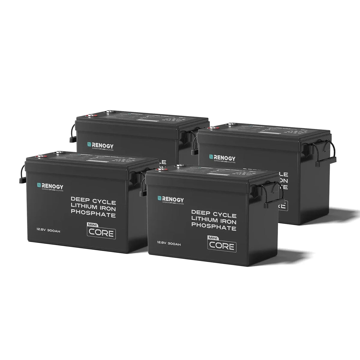 Renogy Mini 12V 300Ah LiFePO4 battery, 4 pack