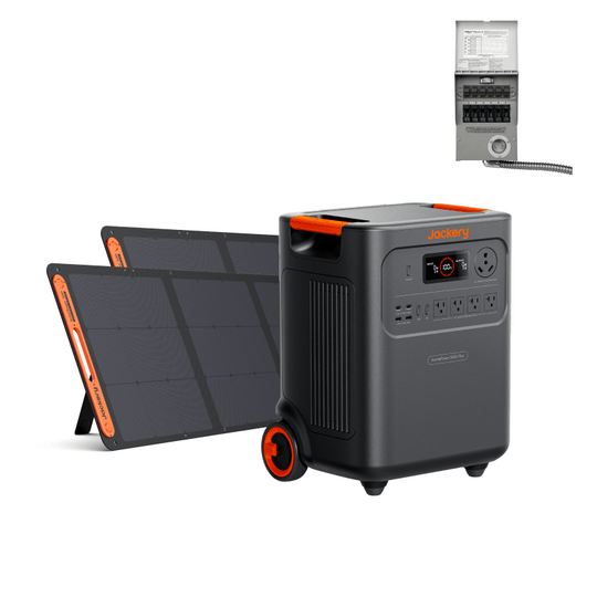 Jackery Solar Generator HomePower 3600 Plus + SolarSaga 200W x 2 + Manual Transfer Switch