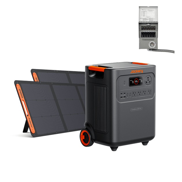 Jackery Solar Generator HomePower 3600 Plus + SolarSaga 200W x 2 + Manual Transfer Switch