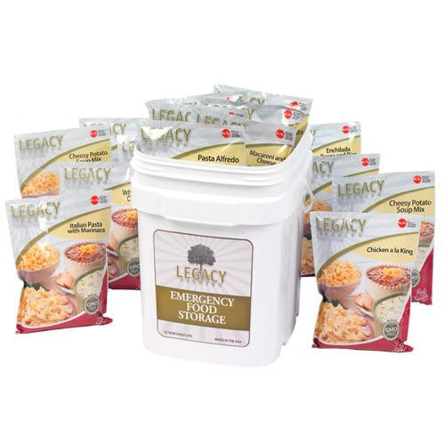 Legacy Food Storage 60 Serving Entrée Bucket entrée contents and serving details overview