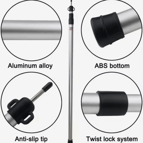 Twist-lock telescopic awning tent pole