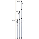 BunduTec awning tent pole supporting awning at campsite
