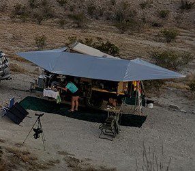 BunduAwn awning deployed at campsite