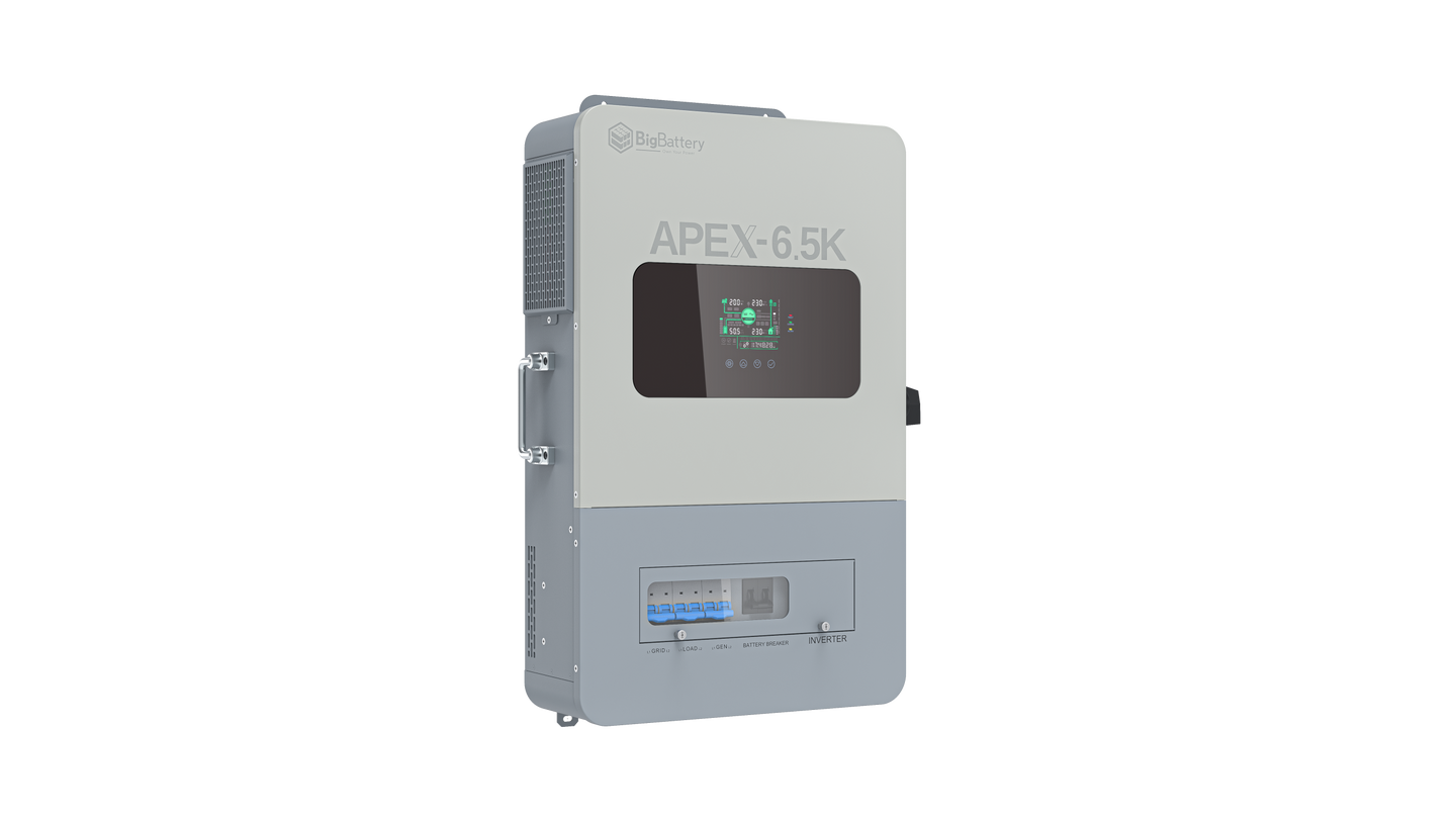 APEX 6.5K off-grid inverter, detail view