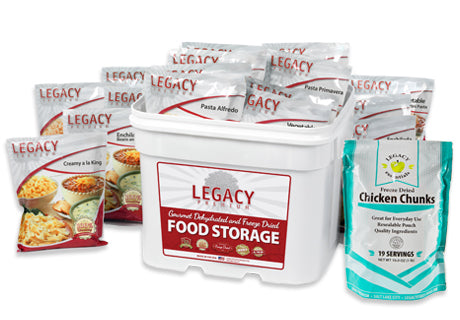 Legacy Food Storage 79 Serving Entrée Chicken Combo Bucket product bucket front view
