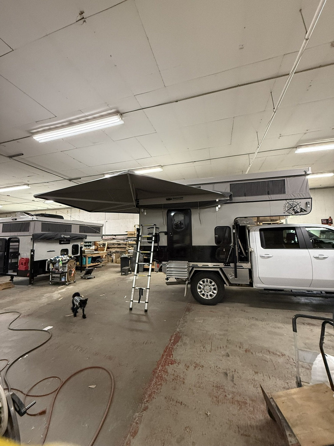 BunduHalf awning mounted on Odyssey camper