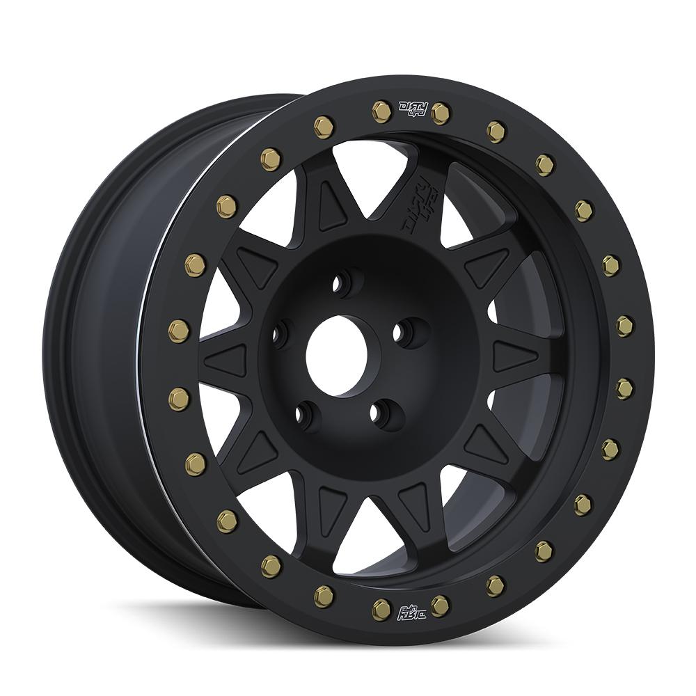 Dirty Life Roadkill Race 9302 Wheel (4-Lug) – Matte Black / Black Beadlock (Off-Road Use Only)