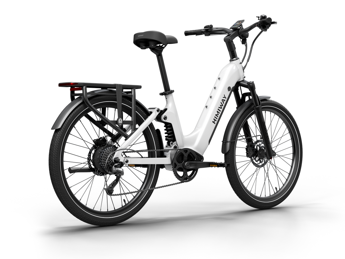 Himiway A7 e-bike in White, three-quarter view