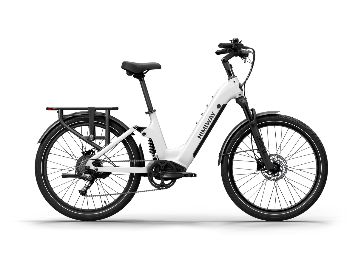 Himiway A7 commuter e-bike in White, side view