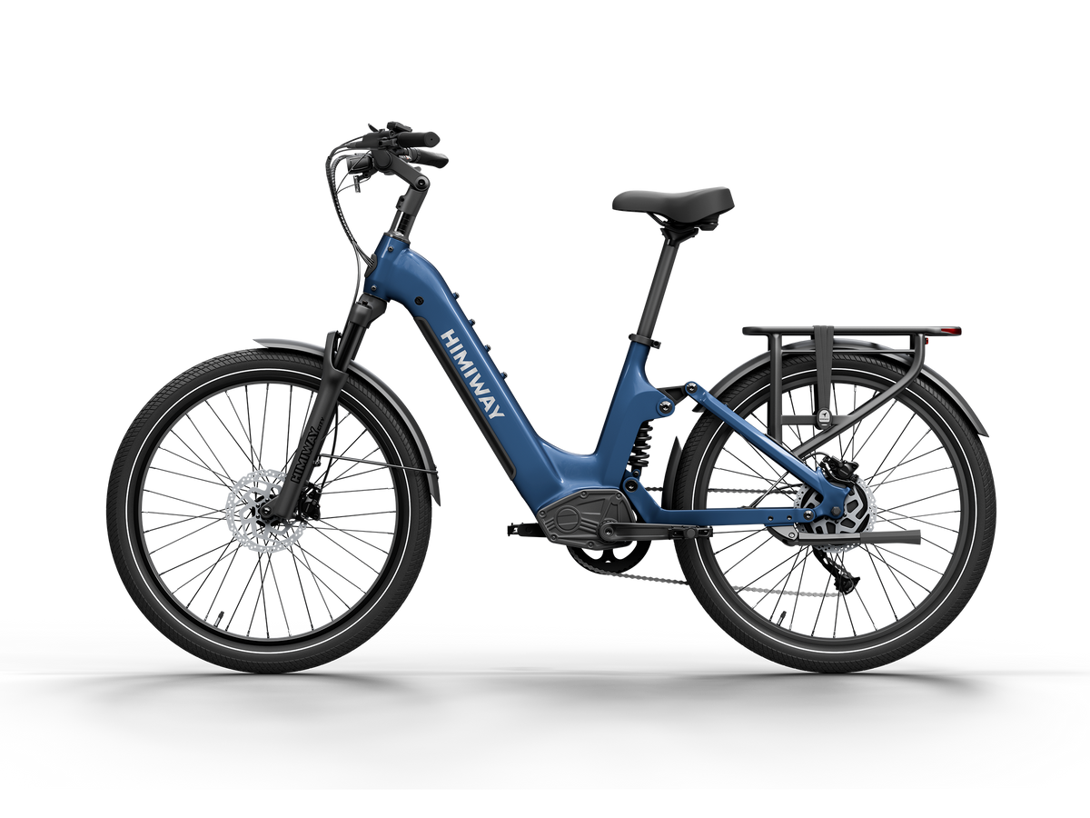 Himiway A7 e-bike in Midnight Blue, rear angle