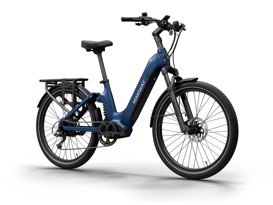 Himiway A7 e-bike in Midnight Blue, front angle