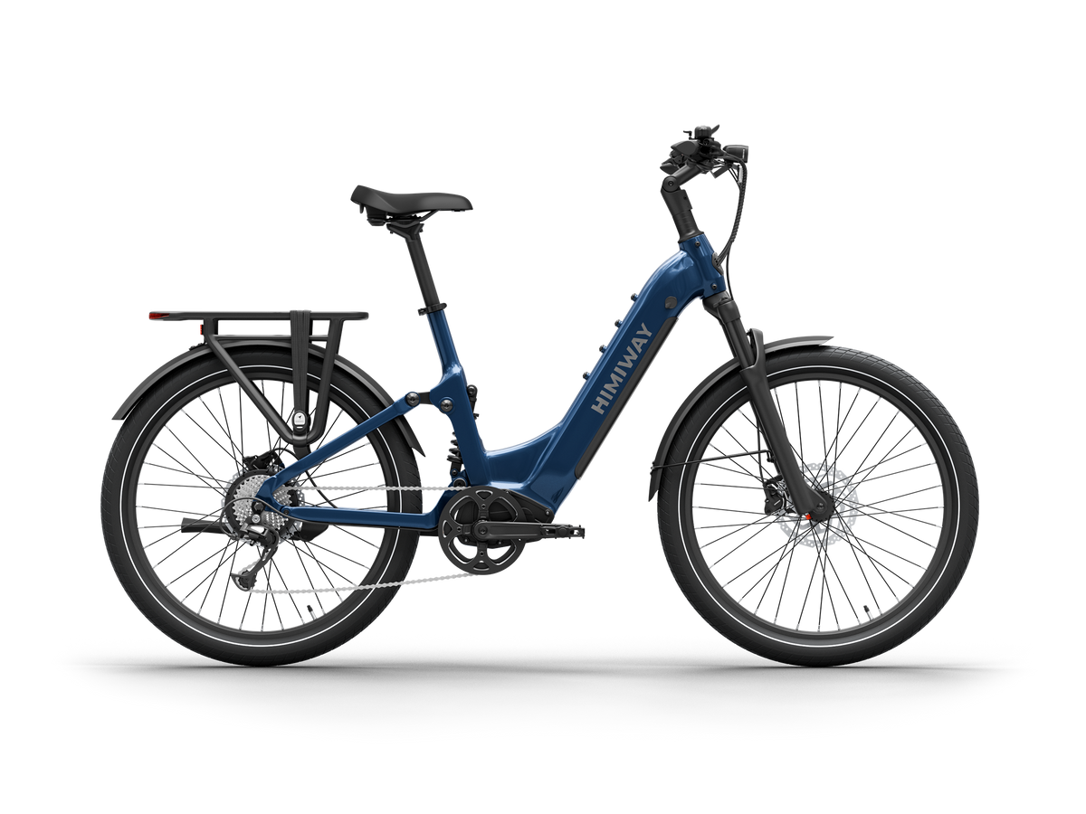 Himiway A7 e-bike in Midnight Blue, drive side