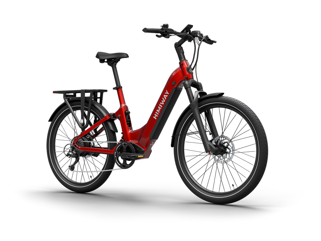 Himiway A7 e-bike in Red, angled view