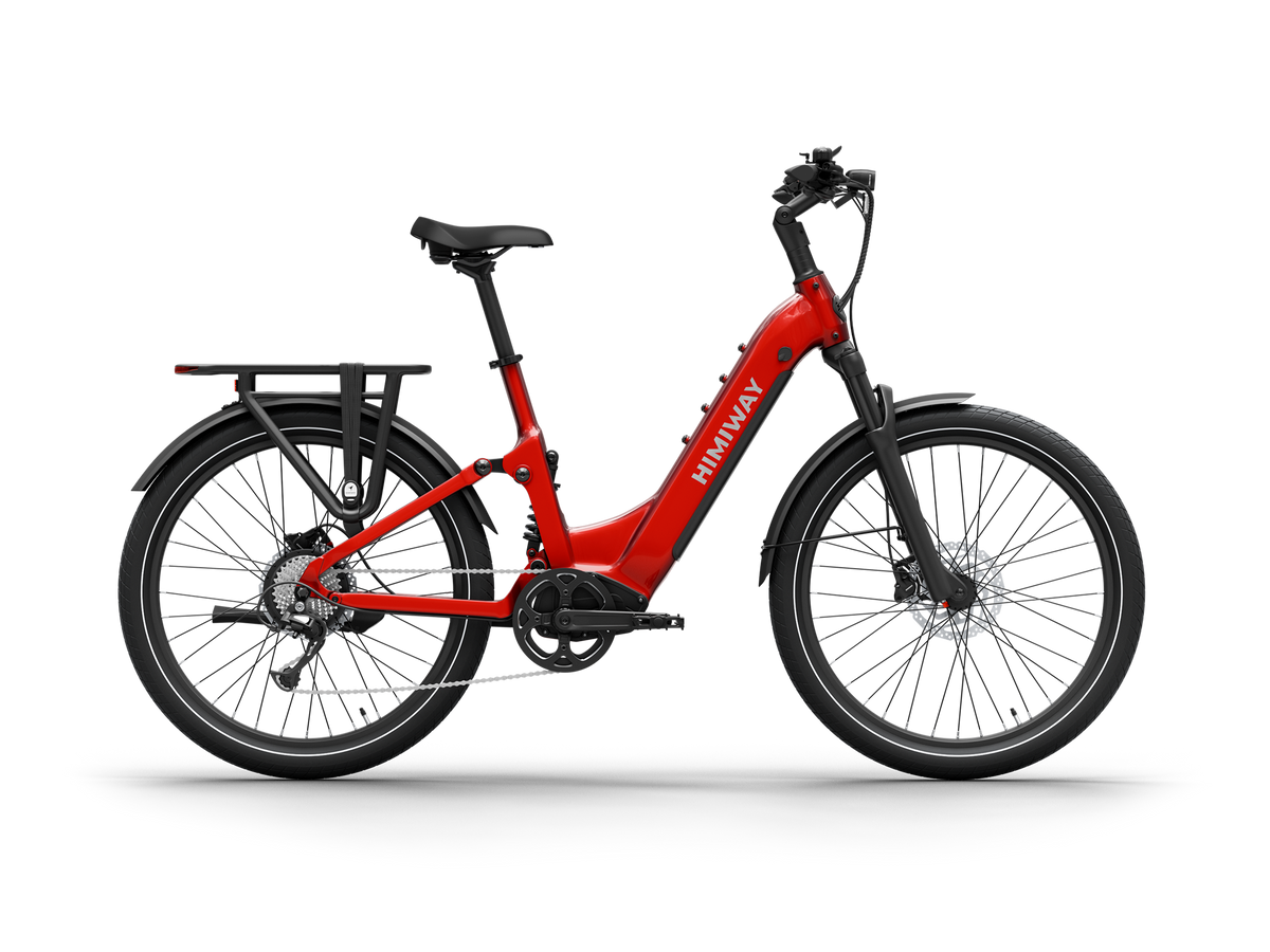 Himiway A7 e-bike in Red, drive side