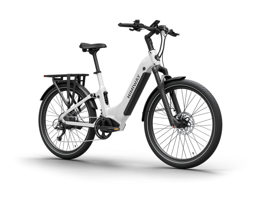 Himiway A7 e-bike in White, angled view