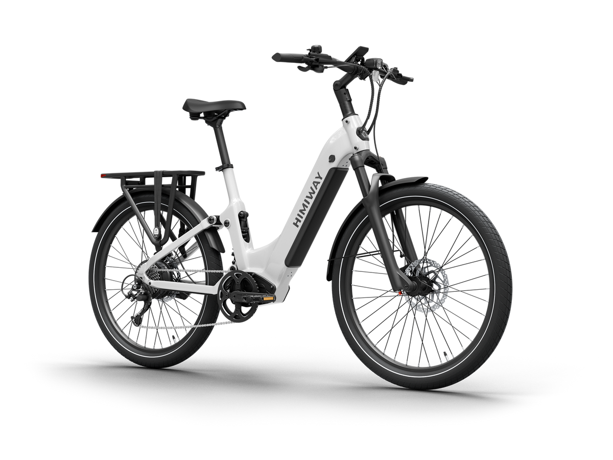 Himiway A7 e-bike in White, angled view