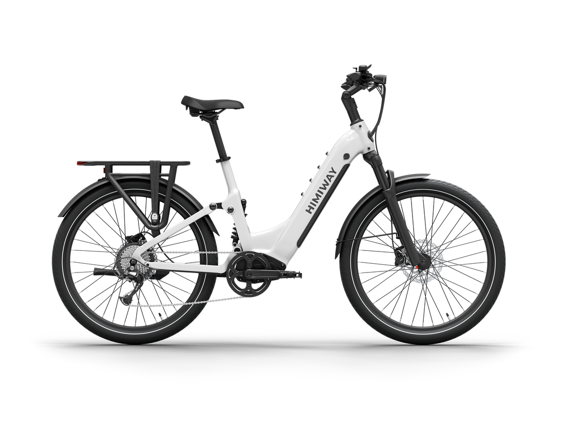 Himiway A7 e-bike in White, drive side