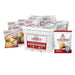 Legacy Food Storage 79 Serving Entrée Chicken Combo Bucket with meal pouches displayed around the storage bucket