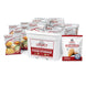 Legacy Food Storage 79 Serving Entrée Chicken Combo Bucket with meal pouches displayed around the storage bucket