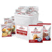 Legacy Food Storage 158 Serving Entrée Meat Combo Bucket with serving pouches displayed around the bucket