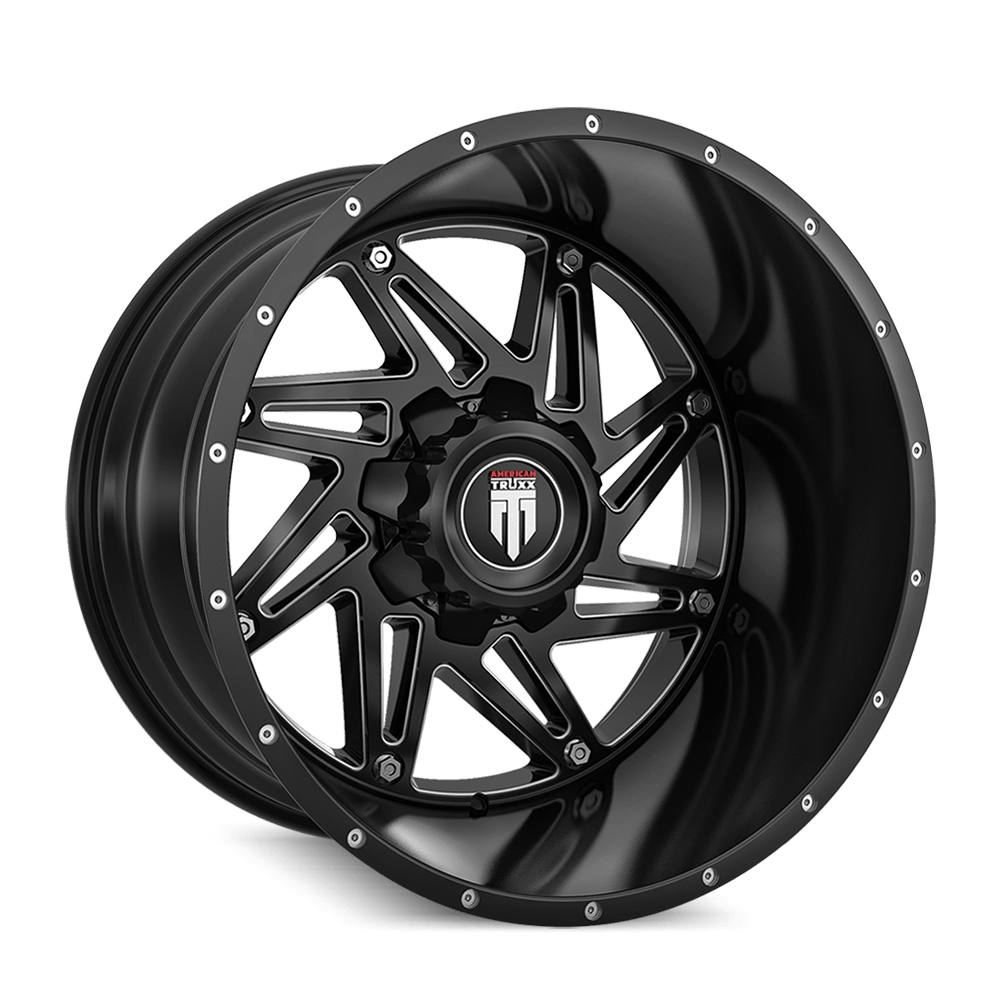 American Truxx Warrior AT165 Wheel – Black Milled Spokes