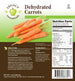 Legacy Food Storage 35 Serving Dehydrated Carrots Pouch - 6 pack pouch label detail with ingredients
