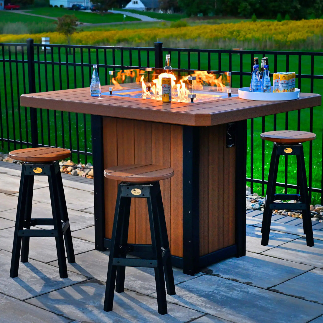 LuxCraft poly swivel bar stool