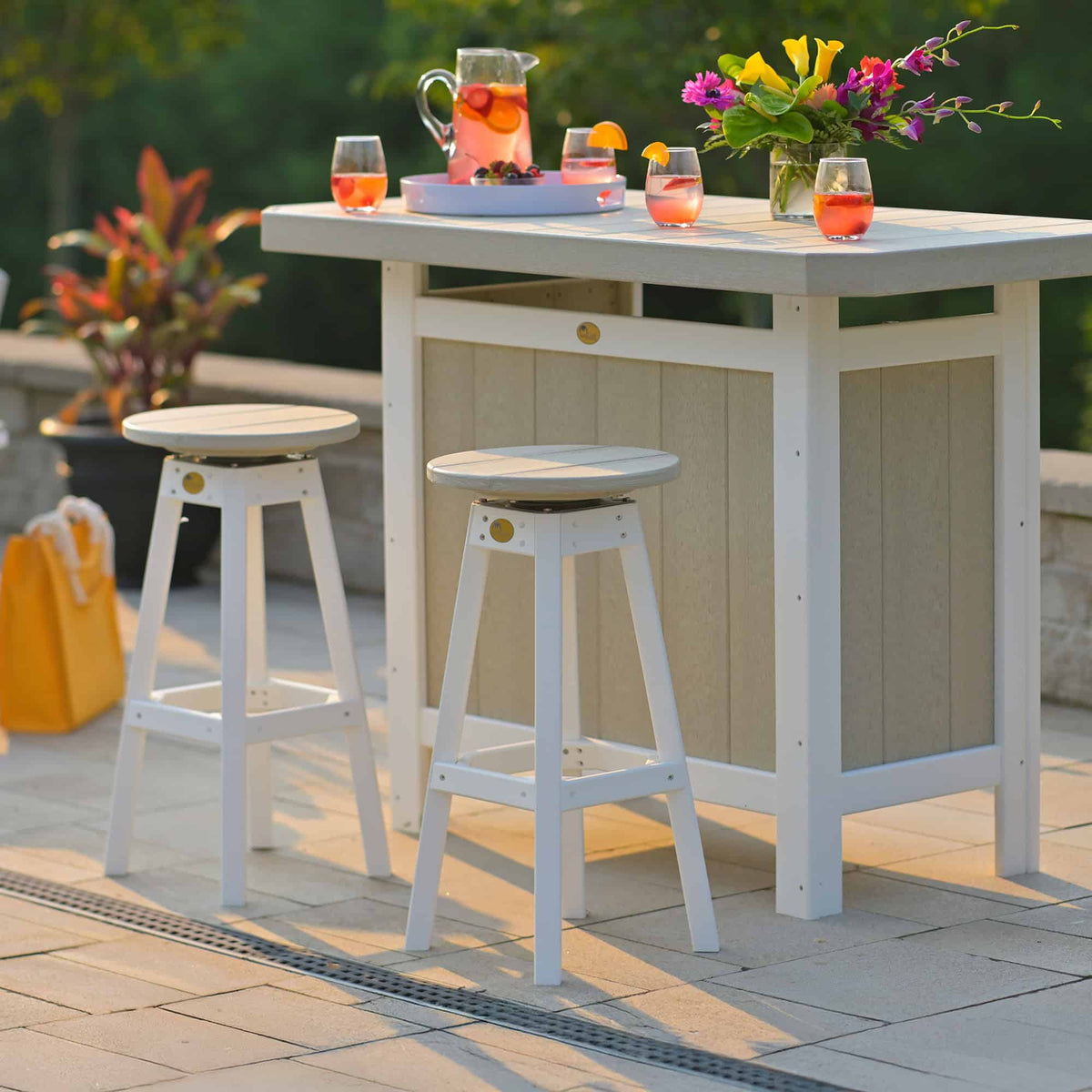 LuxCraft poly swivel bar stool
