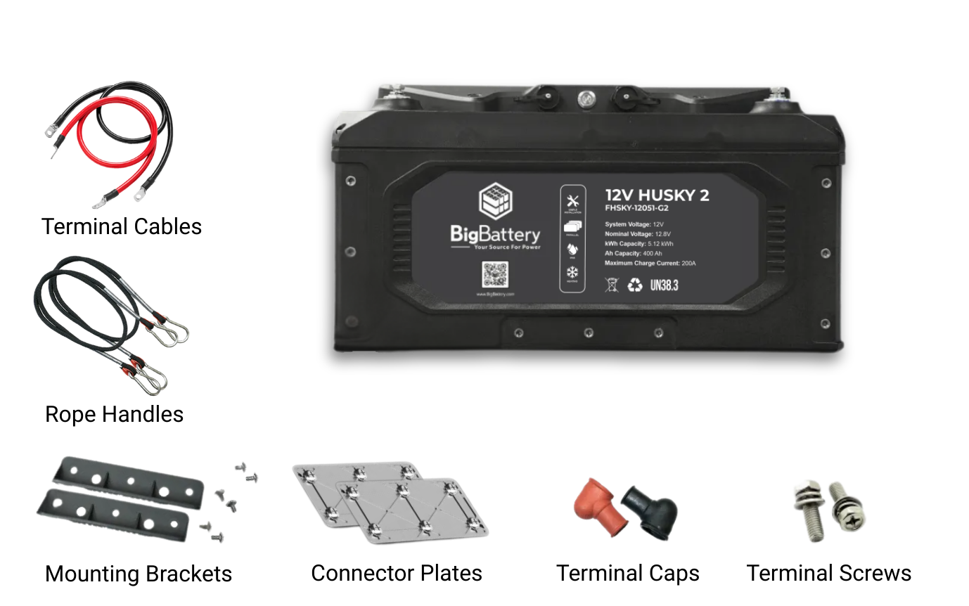BigBattery 12V HUSKY 2 INV lithium battery, product view
