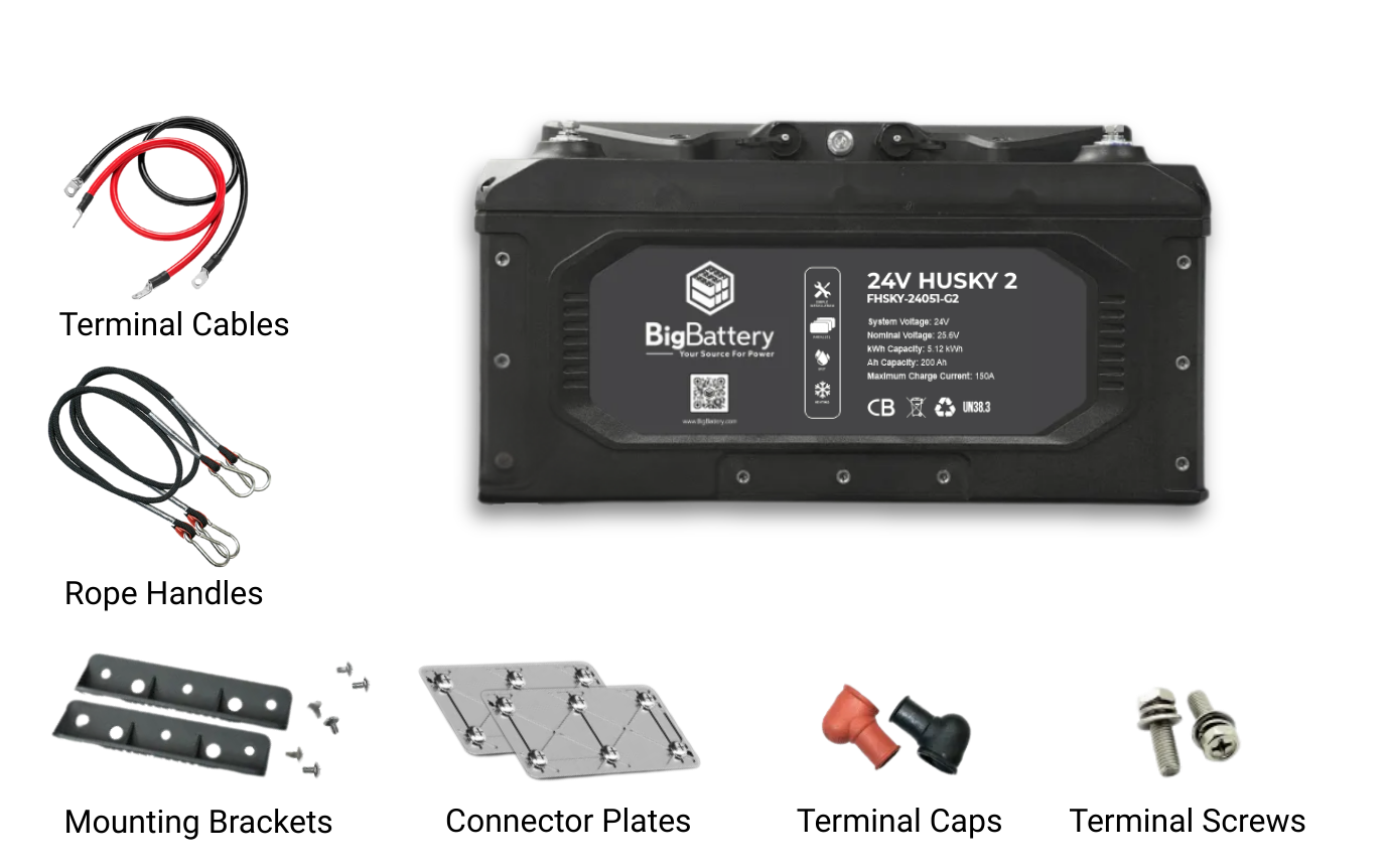 BigBattery 24V HUSKY 2 INV lithium battery, product view