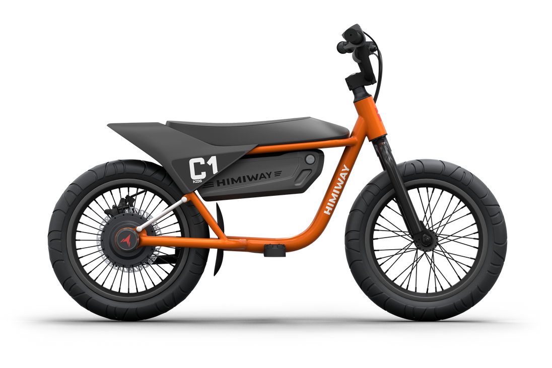 Himiway C1 kids electric bike in Coral, side view