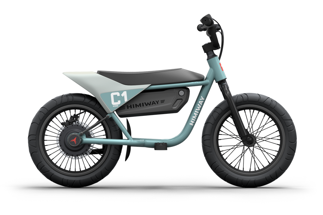 Himiway C1 kids electric bike in Bluish Gray, side view