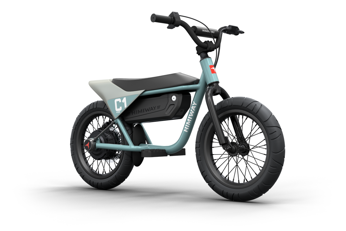Himiway C1 kids e-bike in Bluish Gray, front angle