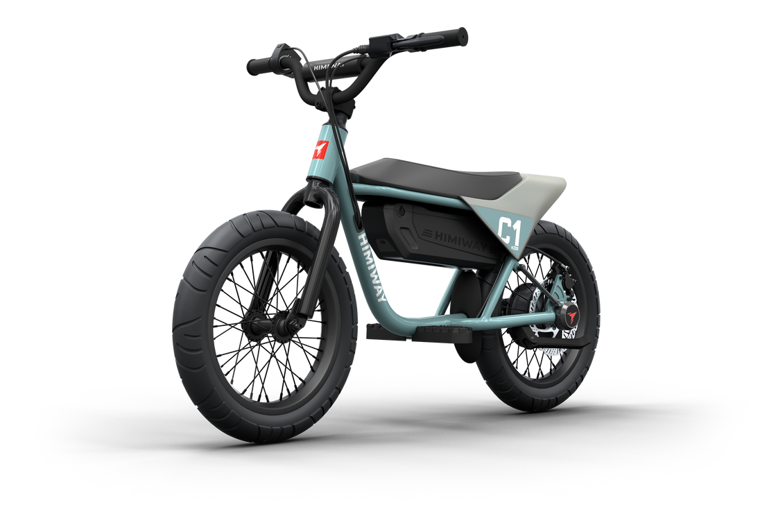 Himiway C1 kids e-bike in Bluish Gray, angled view