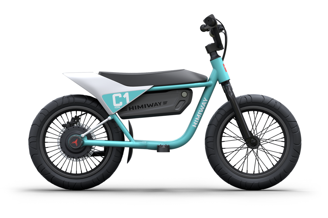 Himiway C1 kids electric bike in Cyan, side view