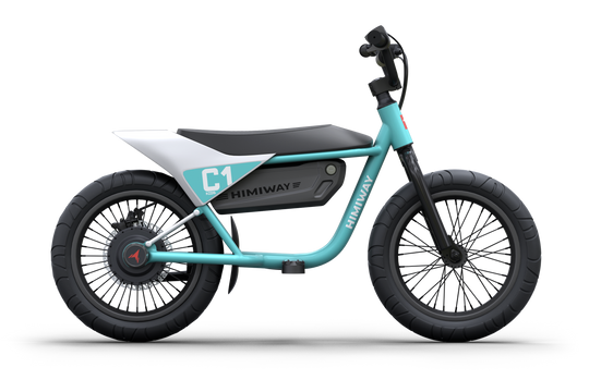 Himiway C1 kids electric bike in Cyan, side view