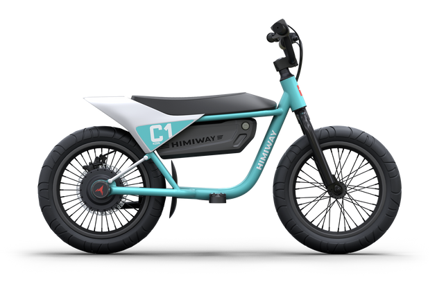 Himiway C1 kids electric bike in Cyan, side view