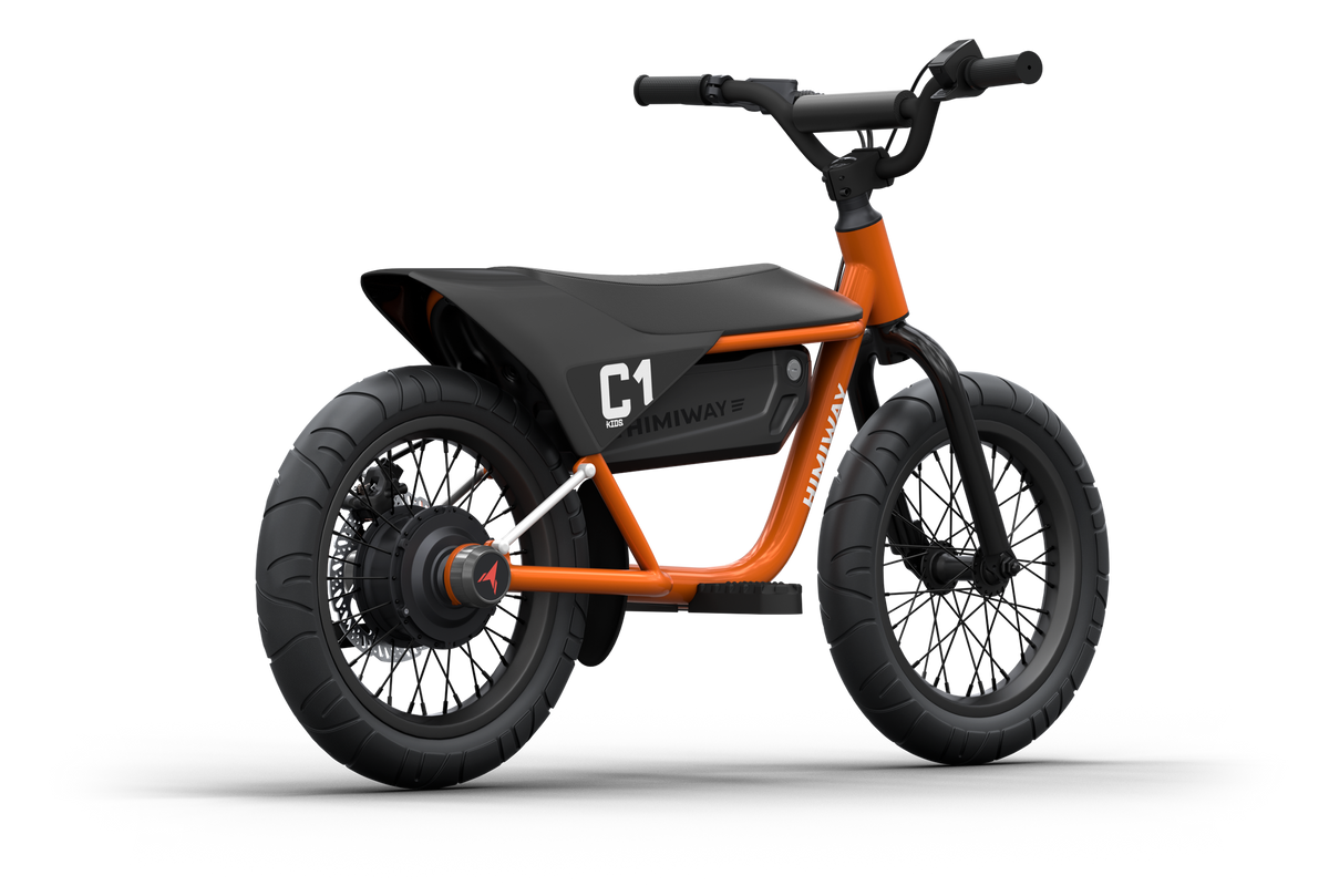 Himiway C1 kids e-bike in Coral, rear angle
