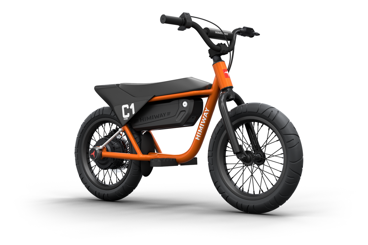 Himiway C1 kids e-bike in Coral, front angle