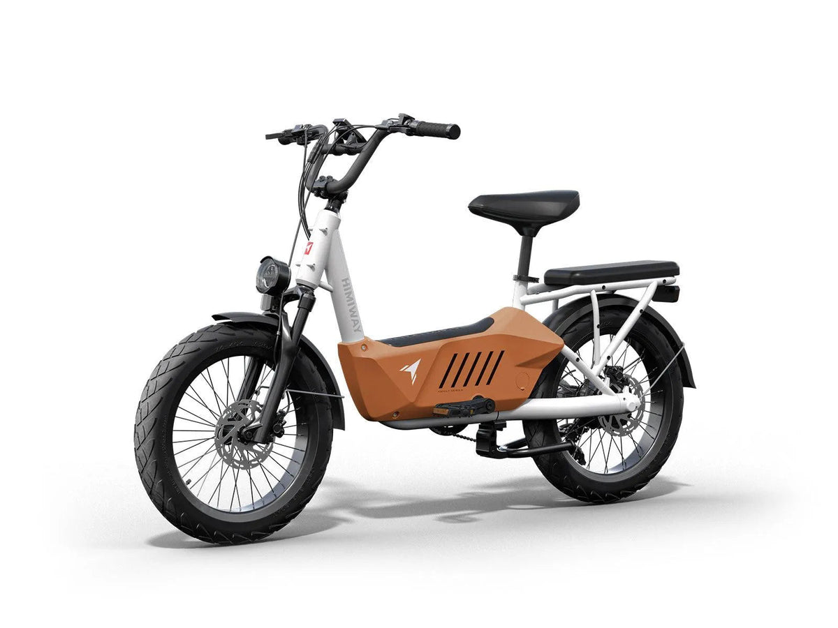 Himiway C3 cargo e-bike in Orange, rear angle