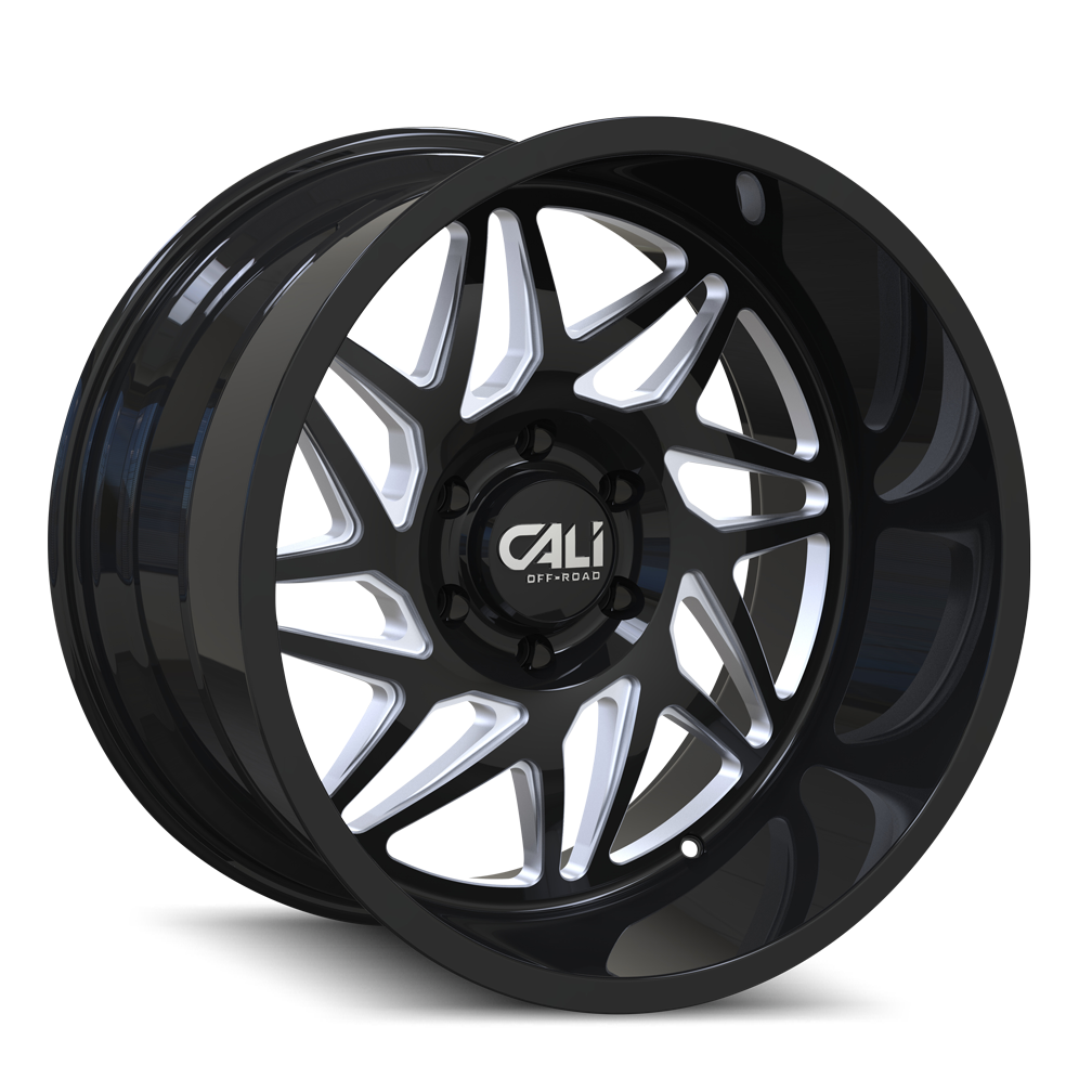 Cali Off-Road Gemini 9112 Wheel – Gloss Black w/ Milled Spokes