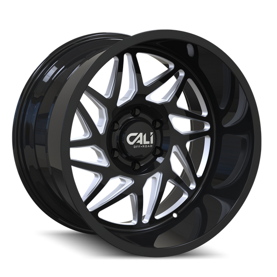 Cali Off-Road Gemini 9112 Wheel – Gloss Black w/ Milled Spokes