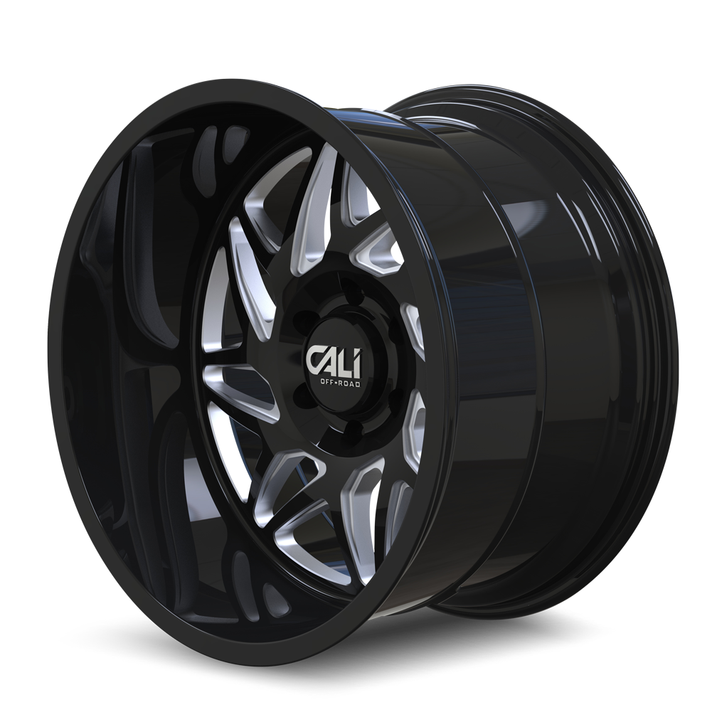 Cali Off-Road Gemini 9112 Wheel – Gloss Black w/ Milled Spokes