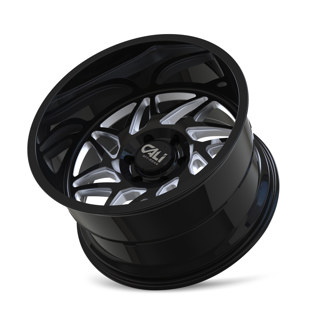 Cali Off-Road Gemini 9112 Wheel – Gloss Black w/ Milled Spokes