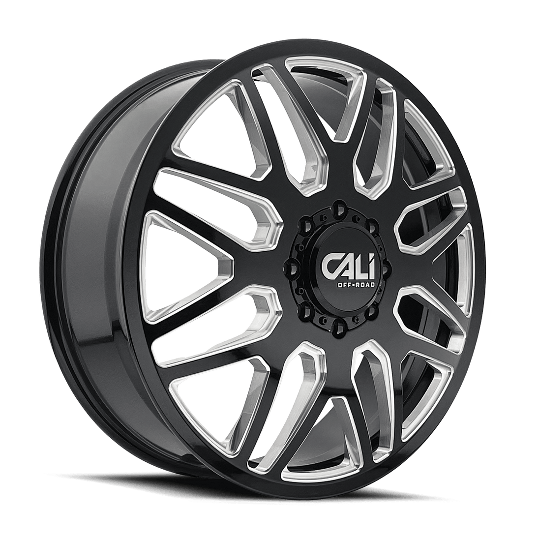 Cali Off-Road Invader Dually 9115D Wheel – Gloss Black w/ Milled Spokes
